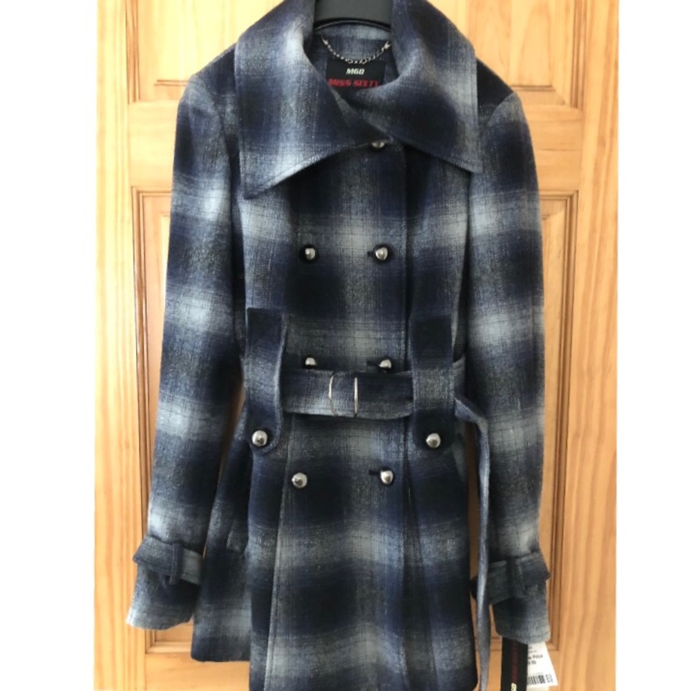 Miss Sixty wool blue ombré coat
